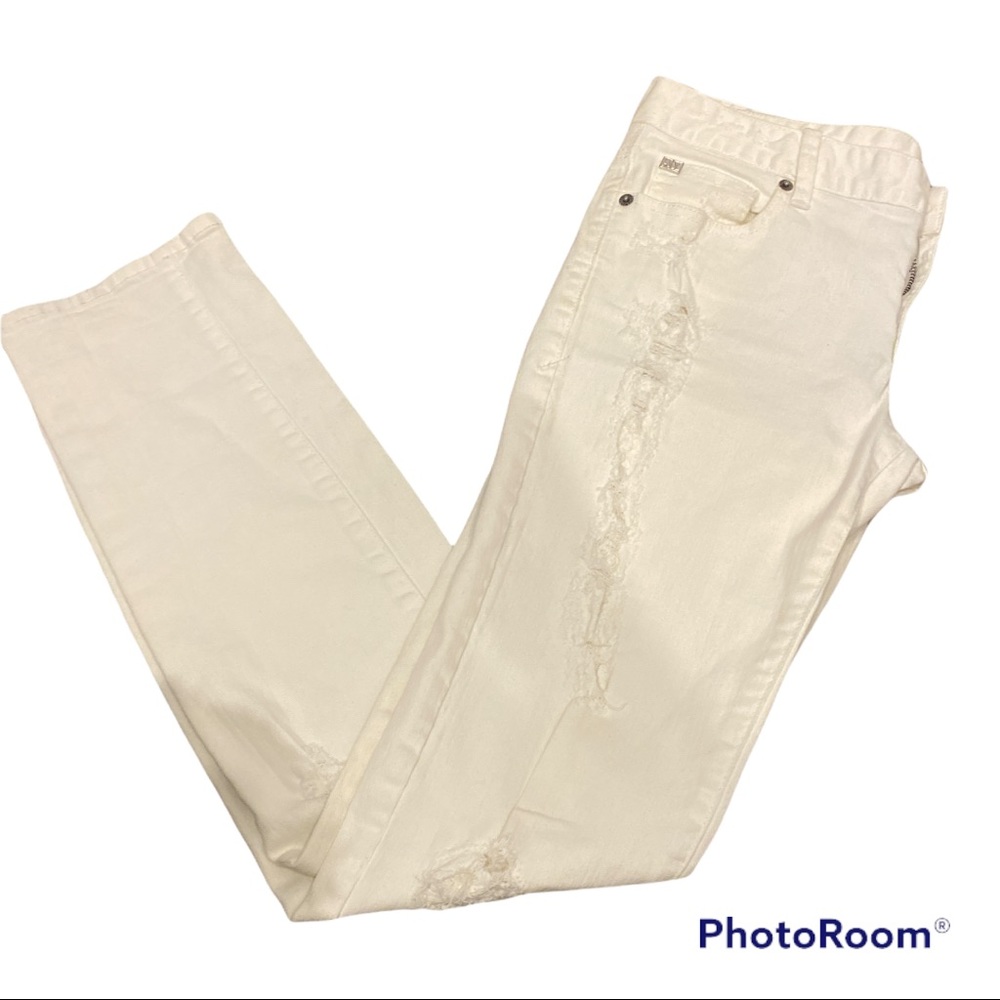 Armani Exchange White ripped jeans